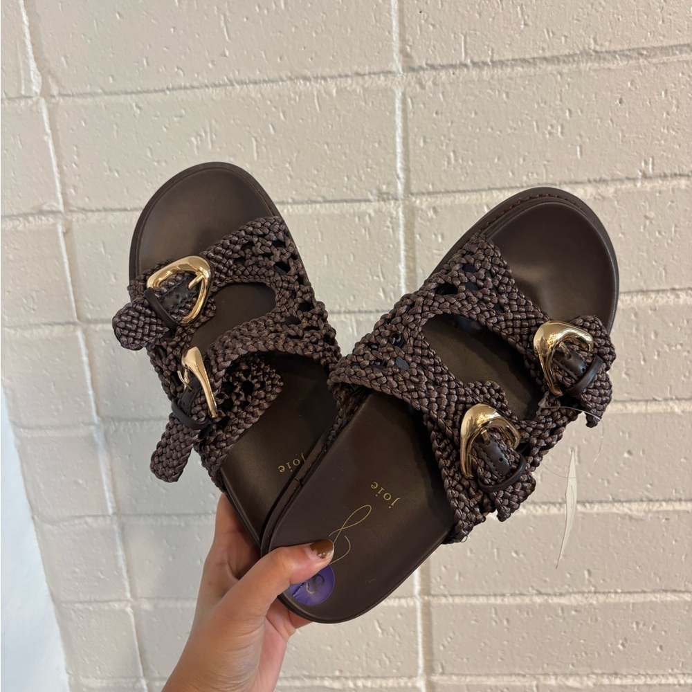 NWT Joie brown woven genuine leather sandals